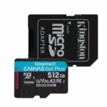 Kingston 512GB microSDXC Canvas Go Plus 170R A2 U3 V30 + adaptér