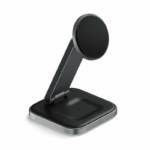 Satechi 2-in-1 Foldable Qi2 Wireless Charging Stand - Space Gray