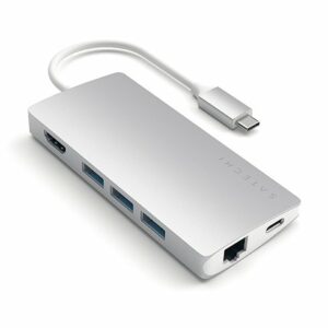 Satechi USB-C Multiport adaptér 4K 8ports V2 - Silver Aluminium