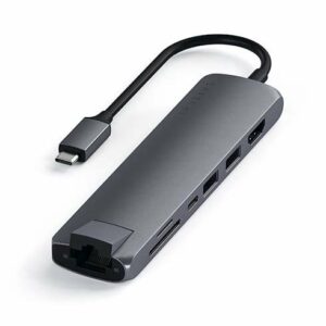 Satechi USB-C Slim Multiport adaptér with Ethernet - Space Gray Aluminium