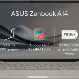 ASUS Zenbook 14/X1E-78-100/32GB/1TB SSD/Qualcomm UMA/14"OLED/Win11PRO/Gold