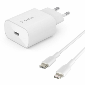 Belkin 25W PD 3.0 PPS USB-C Wall Charger + USB-C/Lightning kábel 1m - White