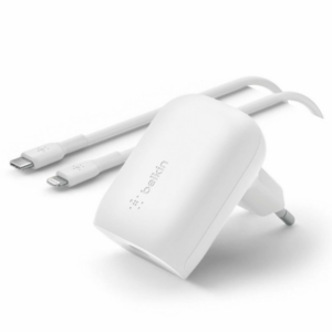 Belkin 30W PD 3.0 PPS USB-C Wall Charger + USB-C/Lightning kábel 1m - White