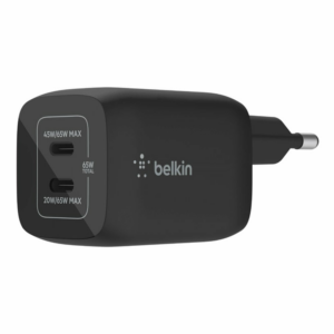 Belkin 65W Dual USB-C GaN PD Wall Charger with PPS - Black