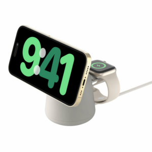 Belkin Boost Charge Pro 2-in-1 Wireless Charging Dock with Magsafe 15W - Sand