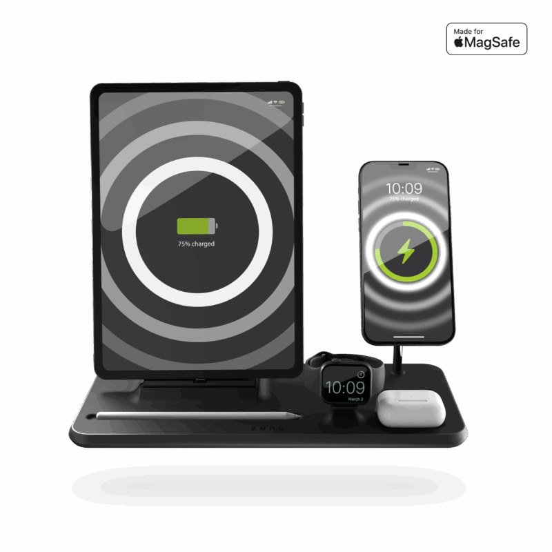 ZENS 4-in-1 iPad + MagSafe wireless charger