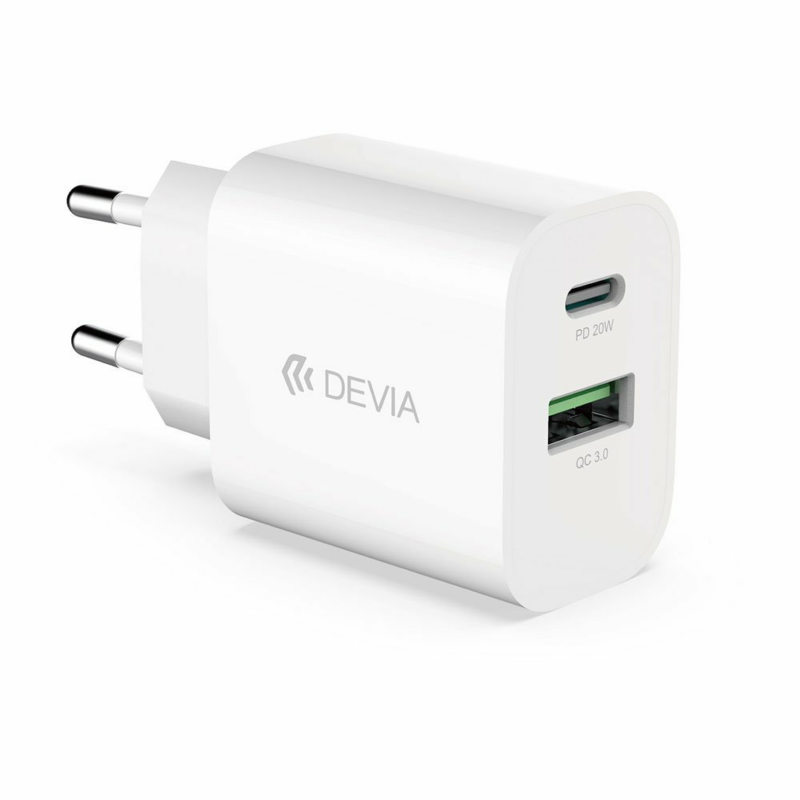 Devia sieťová nabíjačka Smart Series PD& QC 20W V2 - White