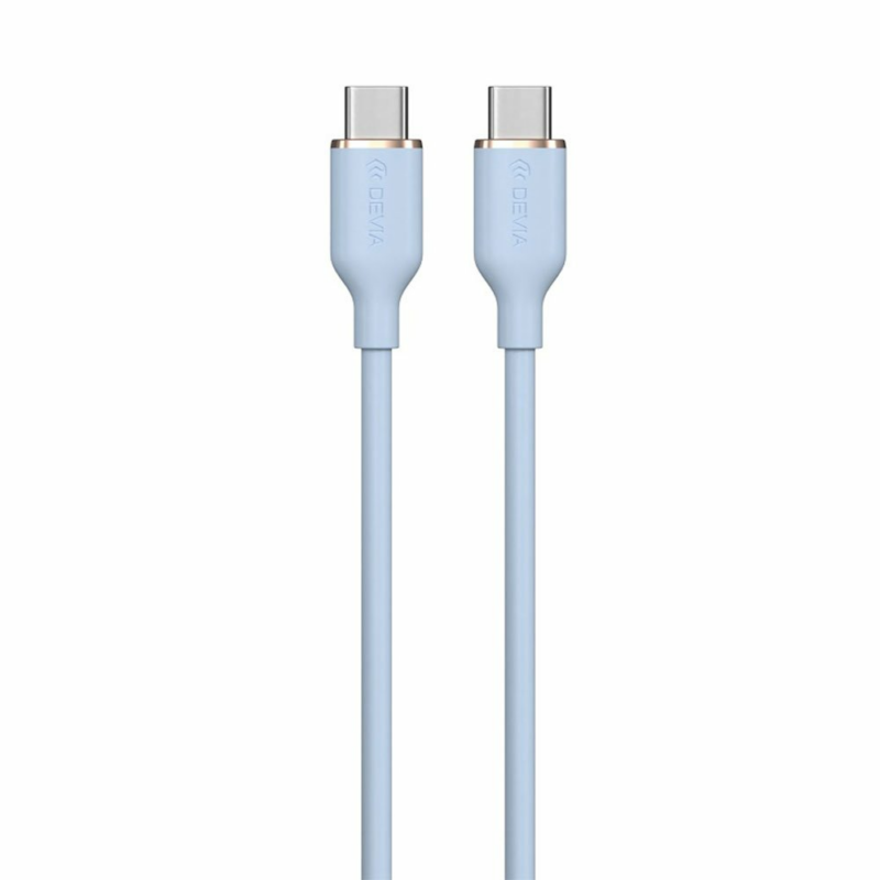Devia kábel USB-C to USB-C Jelly Series Silicone Cable 1.2m - Blue