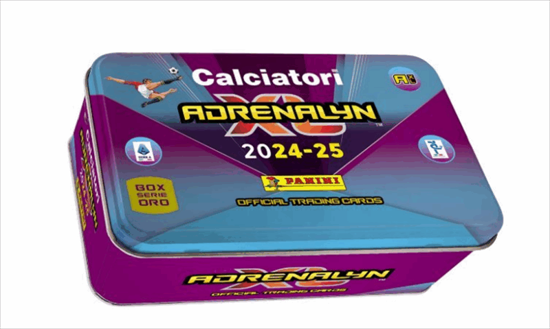 Panini SERIE A 2024/2025 Adrenalyn Karty plechová krabička (hranatá)