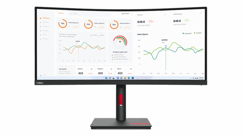 Lenovo ThinkVision T34w-30 Curved 34"WQHD 21:9 350cd 3000:1 HDMI