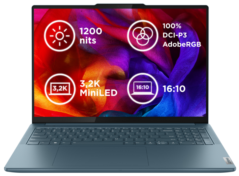 Lenovo Yoga 9 Pro 16IMH9 Ultra9-185H 64GB 1TB-SSD 16"3.2K miniLED AG AIBoost RTX4070-8GB Win11Pro Tidal Teal