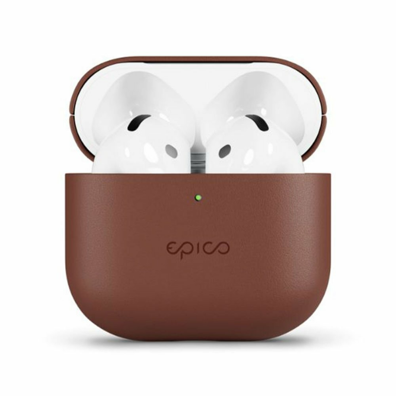 Epico Leather Case Airpods 4/Airpods 4 (ANC) - hnedá