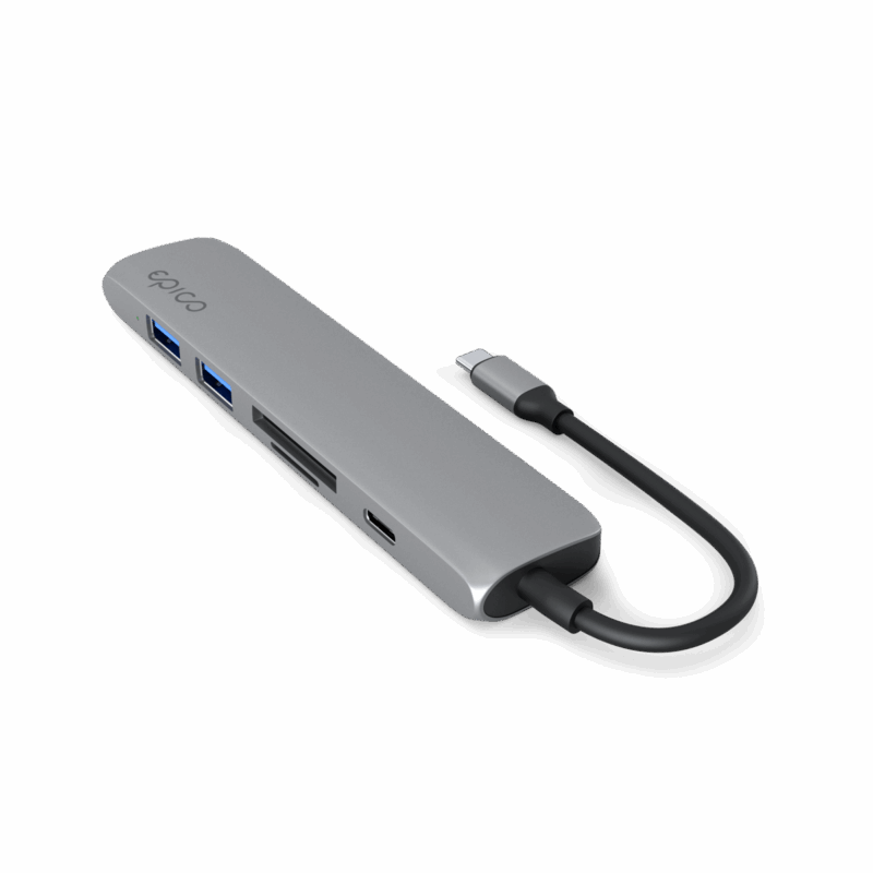 iStores by Epico 6in1 Aluminium Hub 8K with USB-C connector - space gray