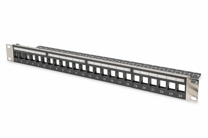 DIGITUS 19" modulárny patch panel 24port 1U vhodný pre UTP i STP keystony