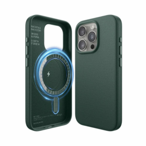 Elago kryt Leather Case Magsafe pre iPhone 15 Pro - Midnight Green
