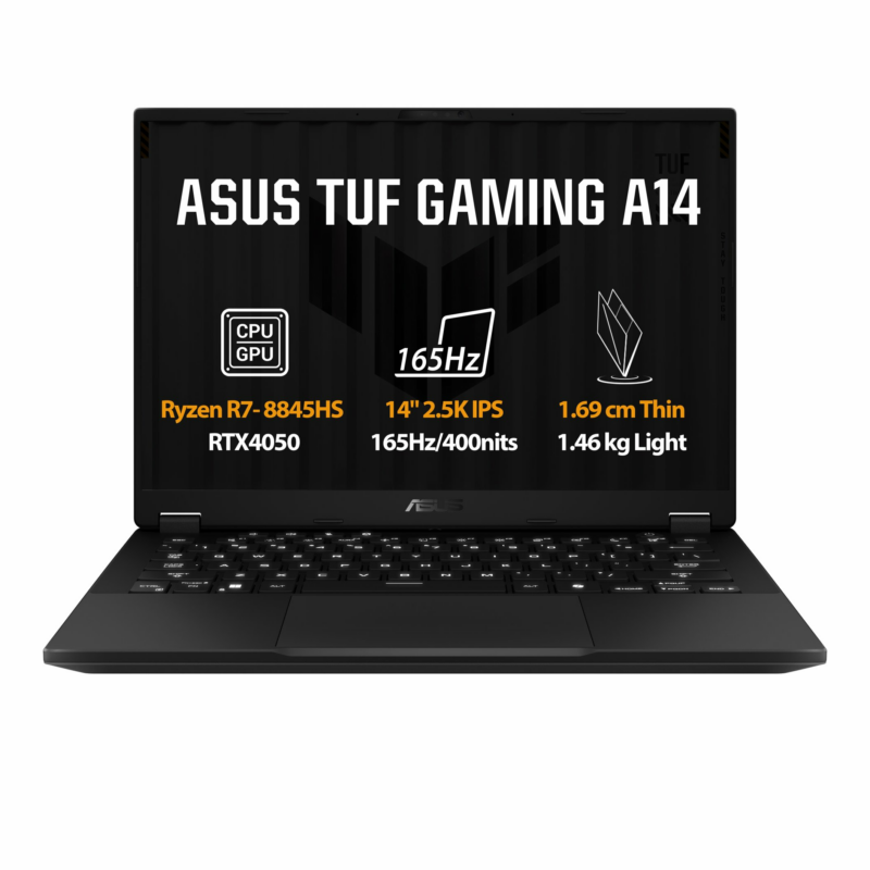 ASUS TUF Gaming A14 /R7-8845HS/32GB/1TB SSD/RTX4050/14" 2.5K/bez OS/Jaeger Gray