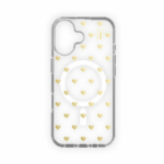 iDeal Fashion Clear Case MagSafe iPhone 16 Golden Hearts