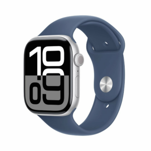 Apple Watch Series 10 GPS 42mm Silver Aluminium Case with Denim Sport Band - S/M