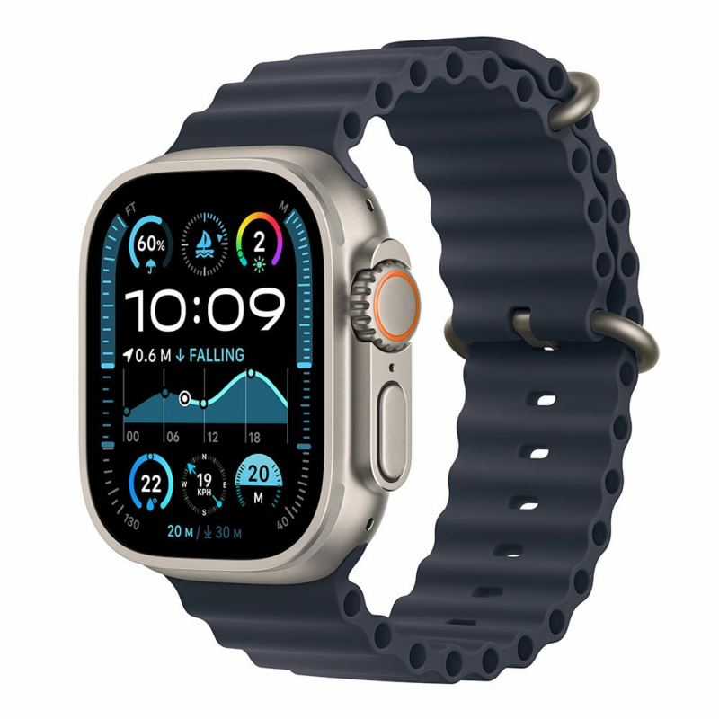 Apple Watch Ultra 2 GPS + Cellular 49mm Natural Titanium Case with Navy Ocean Band