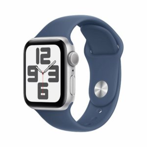 Apple Watch SE GPS 40mm Silver Aluminium Case with Denim Sport Band - S/M