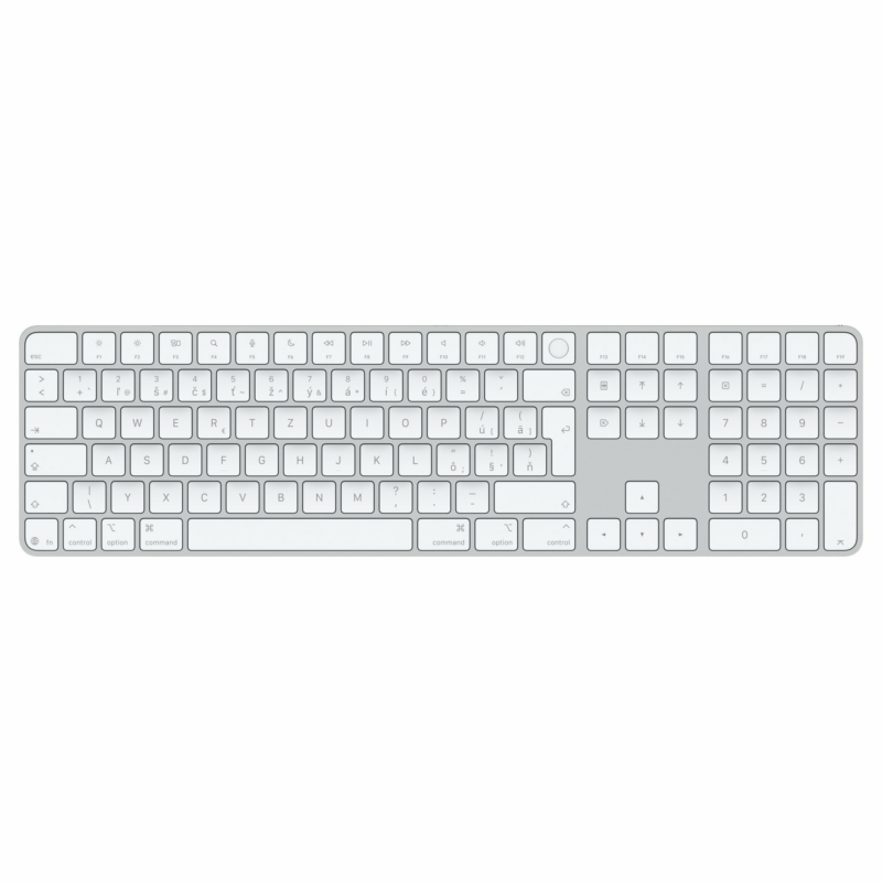 Apple Magic Keyboard s Touch ID a Numerickou klávesnicou - SK - biele klávesy (USB-C)