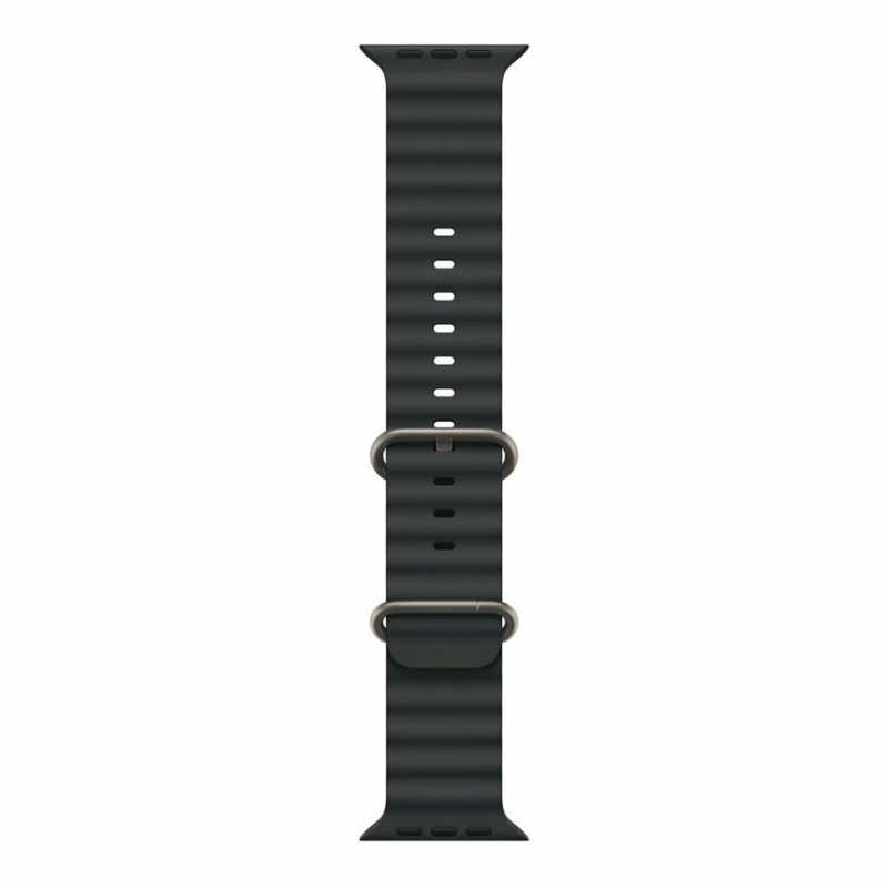 Apple Watch 49mm Black Ocean Band - Natural Titanium Finish