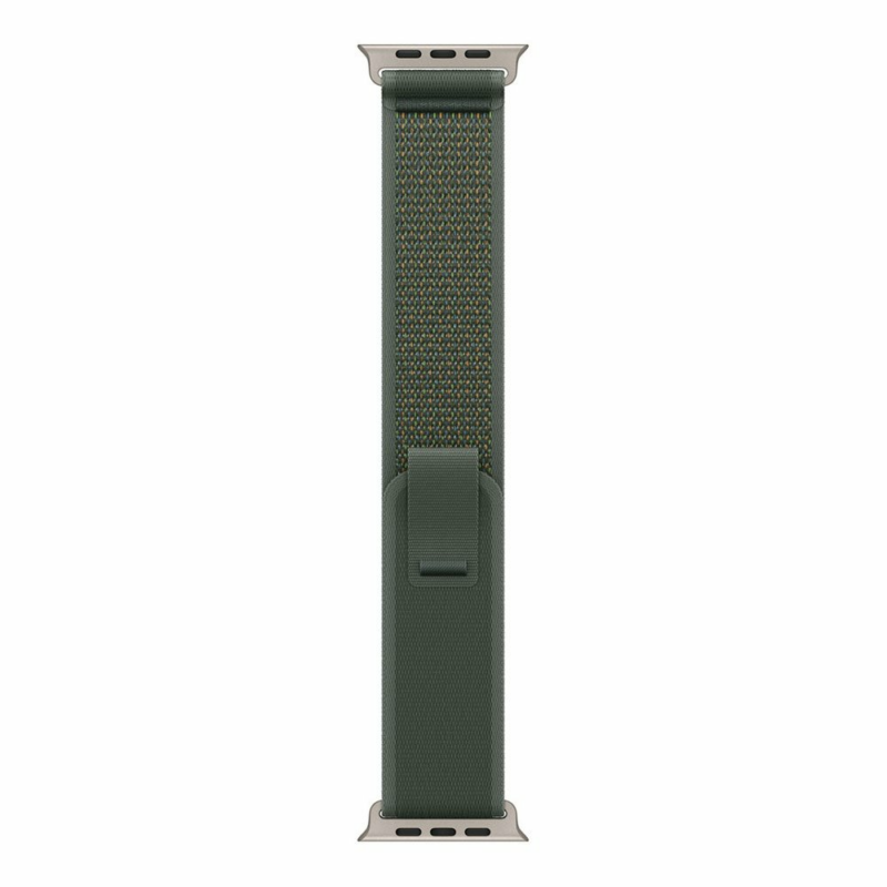 Apple Watch 49mm Green Trail Loop - S/M - Natural Titanium Finish
