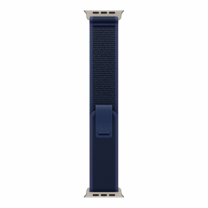 Apple Watch 49mm Blue Trail Loop - M/L - Natural Titanium Finish