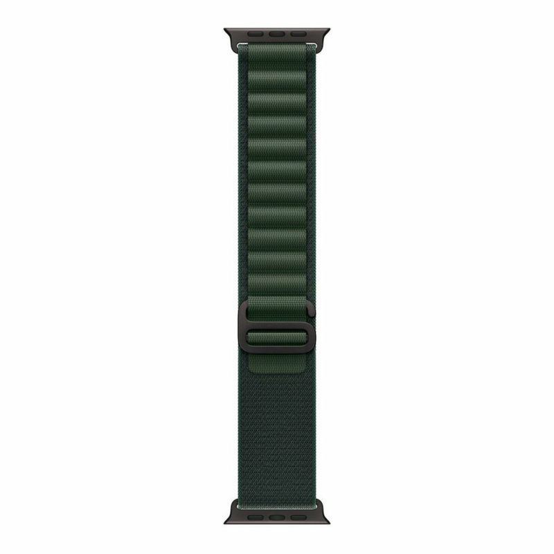 Apple Watch 49mm Dark Green Alpine Loop - Medium - Black Titanium Finish