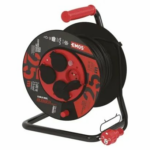 EMOS Vonkajší predlžovací kábel na bubne 25 m / 4 zás. / čierny / guma-neoprén / 230V / 2