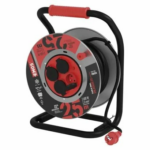 EMOS Vonkajší predlžovací kábel na bubne 25 m / 4 zás. / čierny / guma-neoprén / 230V / 1