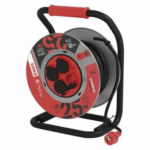 EMOS Vonkajší predlžovací kábel na bubne 25 m / 4 zásuvky / čierny / guma / 230 V / 1