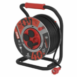 EMOS Vonkajší predlžovací kábel na bubne 40 m / 4 zás. / čierny / guma-neoprén / 230V / 2