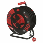 EMOS Vonkajší predlžovací kábel na bubne 50 m / 4 zás. / čierny / guma-neoprén / 230V / 2