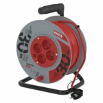 EMOS Predlžovací kábel na bubne 30 m / 4 zásuvky / červený / PVC / 230 V / 1 mm2