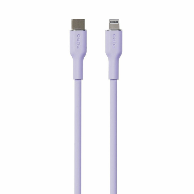 Puro kábel Soft Silicone Cable USB-C to Lightning 1.5m - Lavender