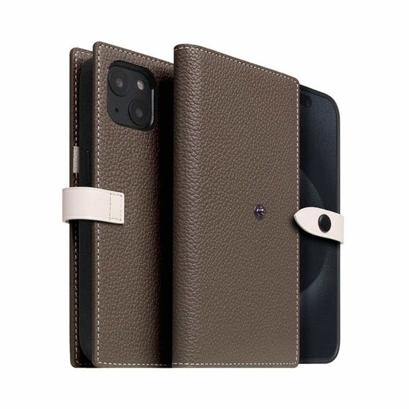 SLG Design puzdro D8 Magsafe Hybrid Full Grain Leather pre iPhone 15 - Etoff Cream