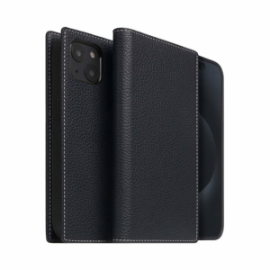 SLG Design puzdro D8 Magsafe Full Grain Leather pre iPhone 15 - Black Blue