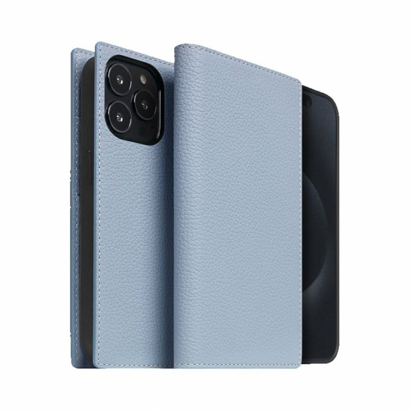 SLG Design puzdro D8 Magsafe Full Grain Leather pre iPhone 15 Pro - Powder Blue