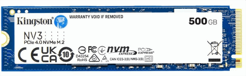 Kingston 500GB NV3 M.2 2280 PCIe 4.0 NVMe SSD
