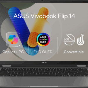 ASUS Vivobook Flip 14/Core U7-256V/16GB/1TB SSD/Intel UMA/14" OLED /Win11Home/Gray