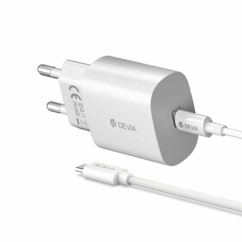Devia sieťová nabíjačka Smart Series PD 25W with USB-C Cable - White