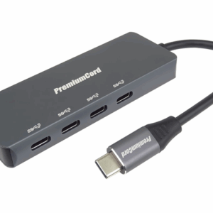 PremiumCord 5G SuperSpeed Hub USB-C na 4x USB 3.2 C Aluminum