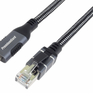 PremiumCord Ethernetový kábel USB-C -> LAN RJ45 10/100/1000 Mb 2m